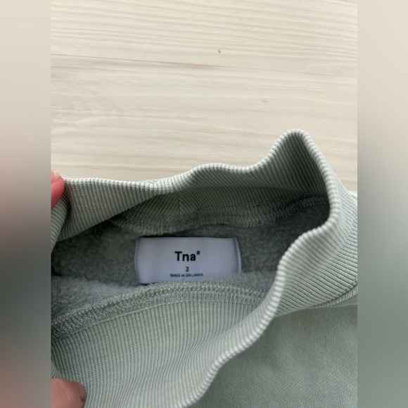 Sage green Aritzia mock neck hoodie. Size 3 - Picture 3 of 4